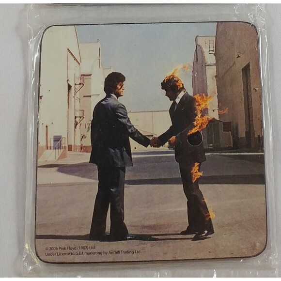 Pink Floyd 4 Coaster Set Dark Side Of The Moon Wish You Were Here  Division Bell - Picture 3 of 8
